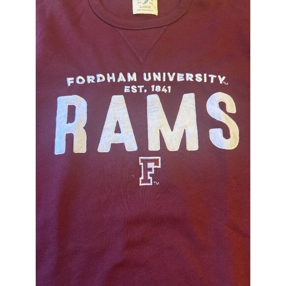 Fordham University Rams Sweatshirt Burgundy Large League Collegiate - Picture 2 of 6